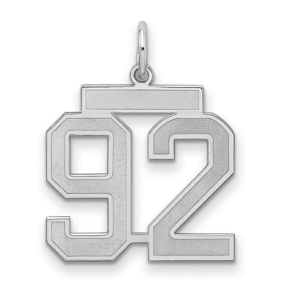 Sterling Silver Jersey Collection Medium Number 92 Pendant